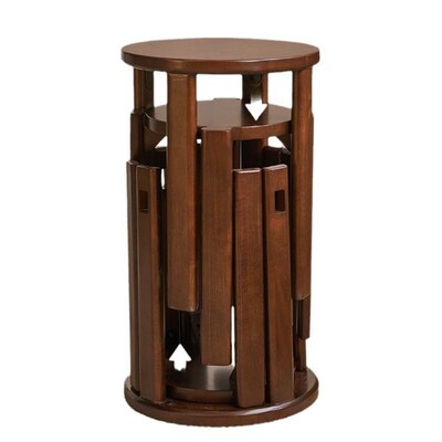 Folding stool made of solid wood; stackable wooden stool; co