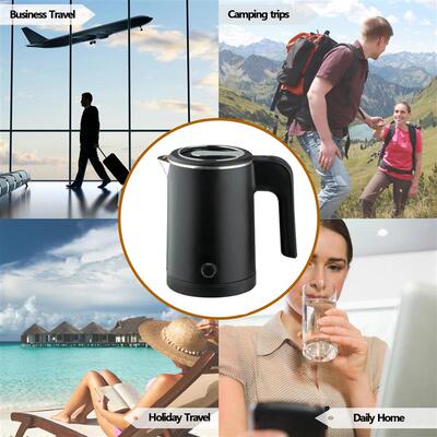 Travel Electric Kettle Tea Coffee 0.8L Stainless Steel Porta