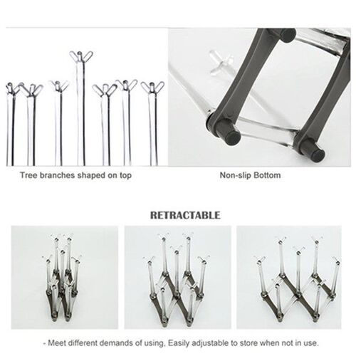 Retractable Cup Drying Rack Drinking Glass Drainer Stand