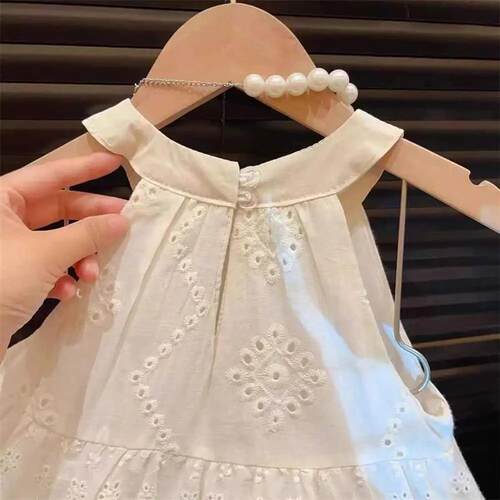 Bear Leader Cut-out Design Girls Dress 2025 Summer Little G