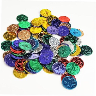 100pcs Gold Coins Pirate Treasure Game Halloween Kids Party