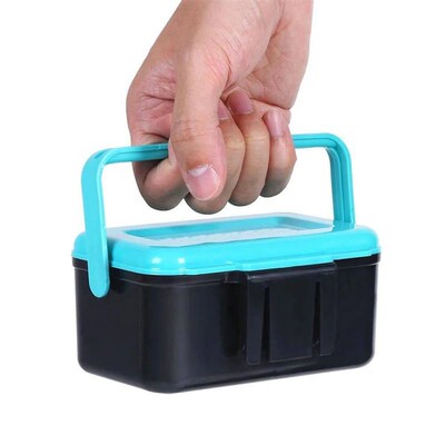Portable Fishing Tackle Box with Carrying Handle Worm Earthw