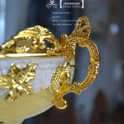 Fashion Quality Alloy Luxury  Home Fruit Plate Decoration Ca