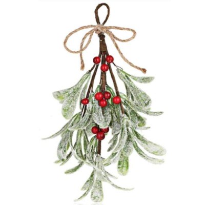 Artificial Hanging Christmas Mistletoe Holiday Home Decor 23