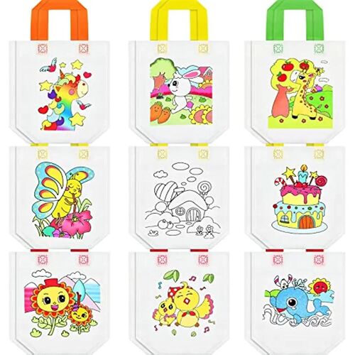 5pcs DIY Graffiti Bag Handmade Painting Non-Woven Bags for C