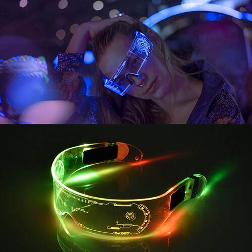 Colorful EL Luminous Glasses Led Light Up Visor Eyeglasses f