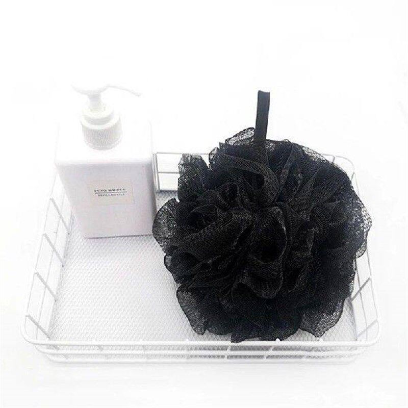 Soft Shower Mesh Foaming Sponge Exfoliating Scrubber Black - 实物图