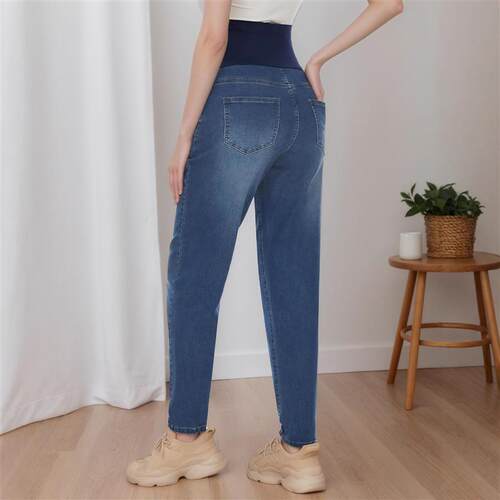 裤 Pregnant womens pants spring fashion jeans belly support