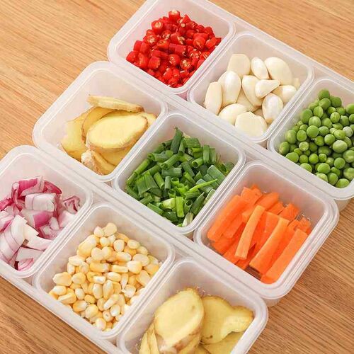 Three-compartment scallion flower water-draining storage box