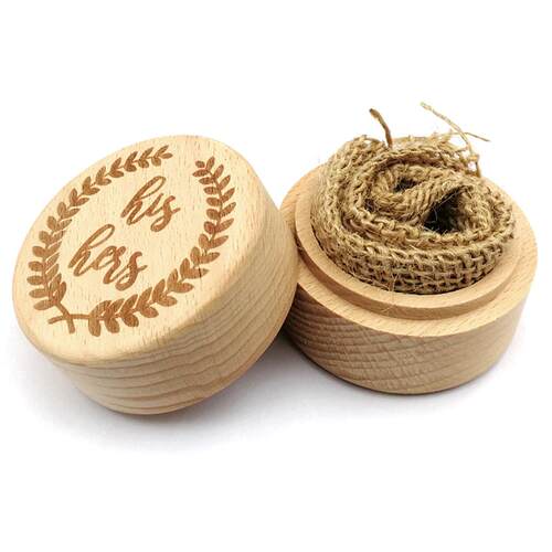Personalized Wood Ring Box Rustic Wedding DIY Handmade gift