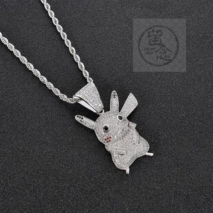 ~ Cartoon character Pikachu pendant personality zircon set h