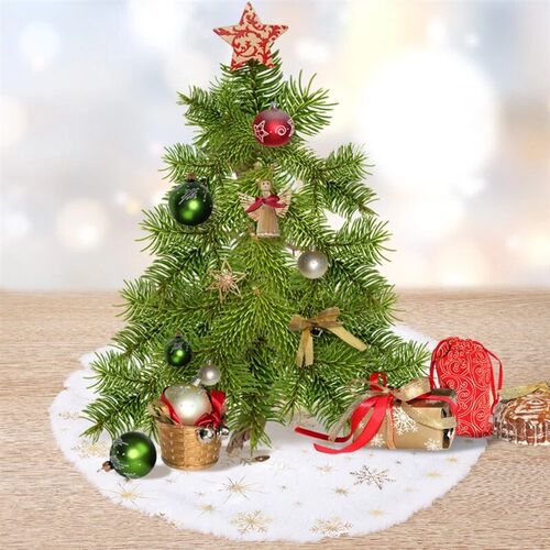 Christmas Tree Skirt Faux Fur Trees Skirts Base Cover Carpet