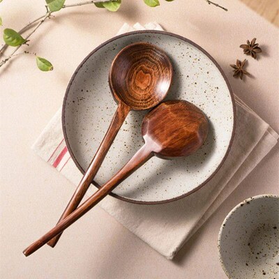 New Long Handle Ramen Wooden Spoon Japanese Kitchen Cooking