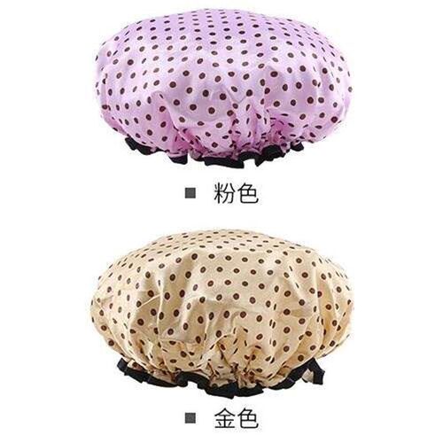 Double waterproof shower cap for adult ladies shower hair
