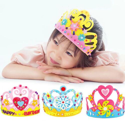 Creative DIY Craft Toys Sequins Crown Flower Star Pattern Ki