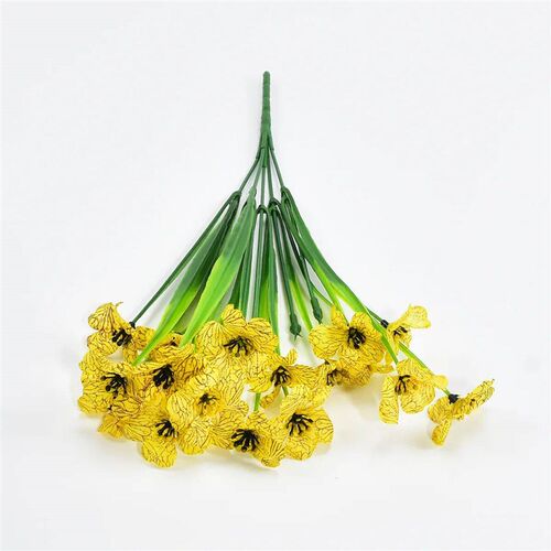5 Forks 18 Heads Artificial Flowers UV Resistant No Fade Fau