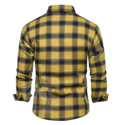 Mens Shirt Long Sleeve Plaid large Shirt New Europe and Am