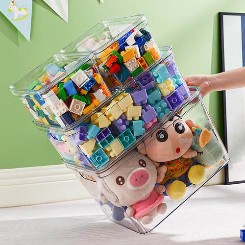 Large Transparent plastic storage box front open Toy clothes