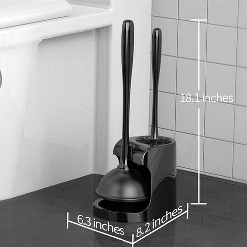 Toilet Plunger and Bowl Brush Combo for Bathroom Cleaning