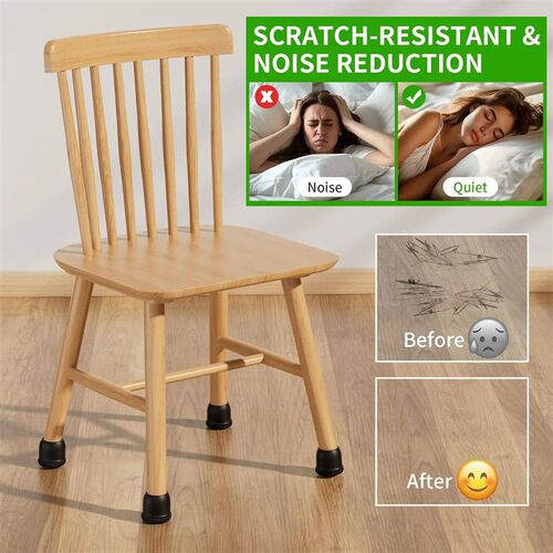 8pcs Round Table Chair Leg Floor Protector Foot ver Black An