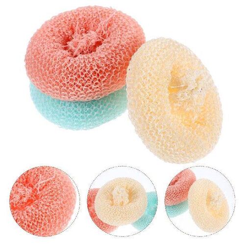 10 Pcs Pan Scrubbers Plant Fiber Tableware Plastic for