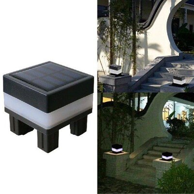 Solar LED Fence Lamp Pillar Light Solar Powered Insulating