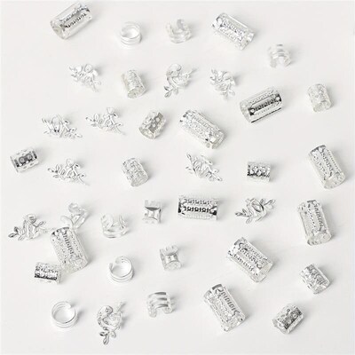40pcs DIY wig dreadlocks accessories iron ring hollow hair