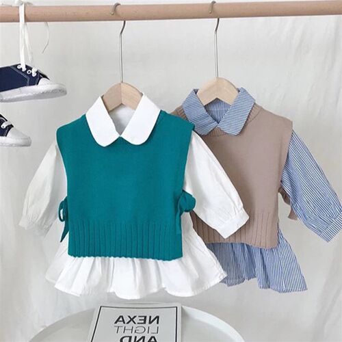 Spring Autumn Baby Girls Sweet Candy Color  Knitting Sweater