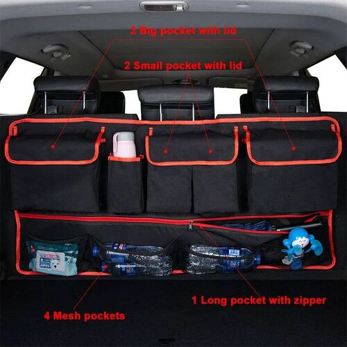 Multi-Pocket Car Trunk Organizer Seat Back Storage Bag Large