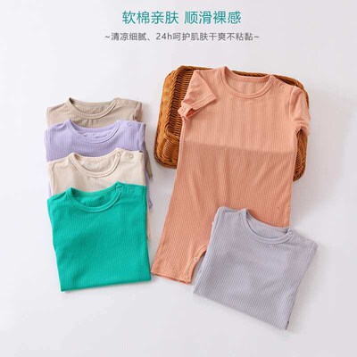 Baby jumpsuit summer thin newborn short-sleeved climbing sui