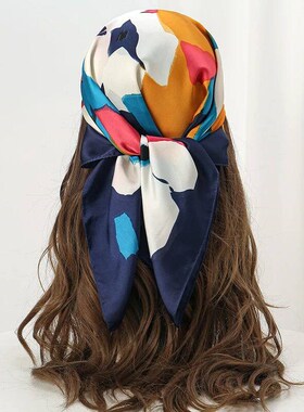 70x70cm 2023 Fashion Luxury Women Satin Silk Shawl Square Sc