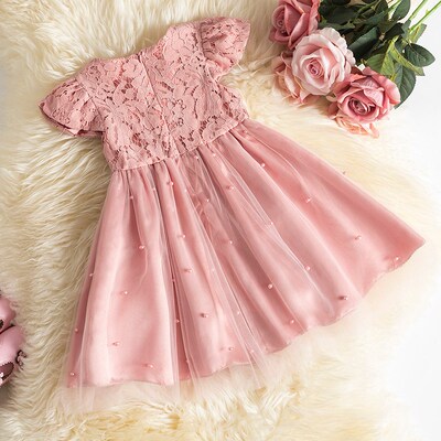 Baby Girls Dress for Summer Flower Lace Vestidos Wedding Par