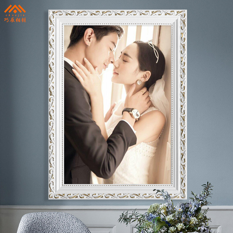 欧式婚纱照相框挂墙卧室客厅放大尺寸洗照片做成摆台冲印加定制,家居饰品,相框/画框,淘宝优惠券,粉丝福利购,淘宝优惠卷