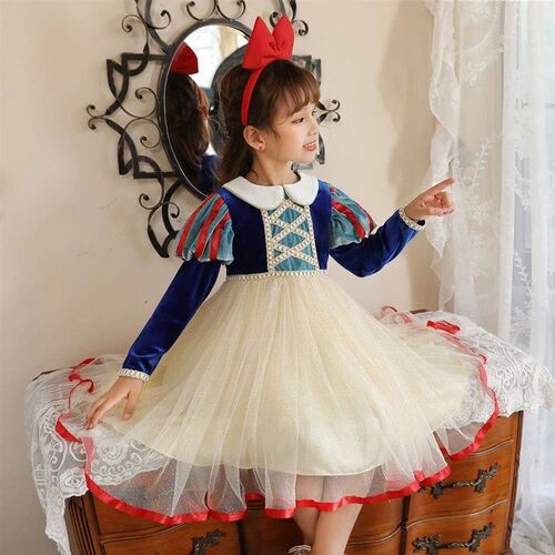 Girls Princess Snow White Dress Suit Charm for Kid Baby