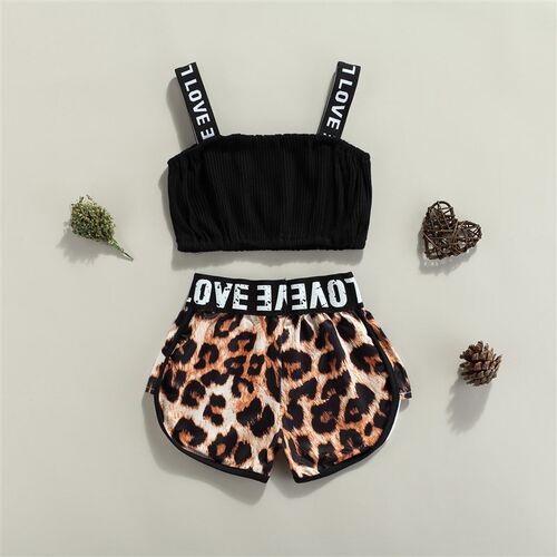 Girls Clothing Sets 2023 Summer Kids Clothes Letter Strap Sl