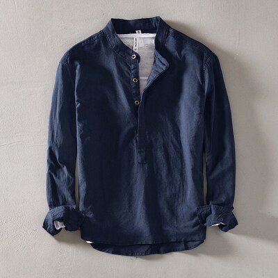 L959 3306 tton And Linen Mens Casual Korean Style Slim Soli