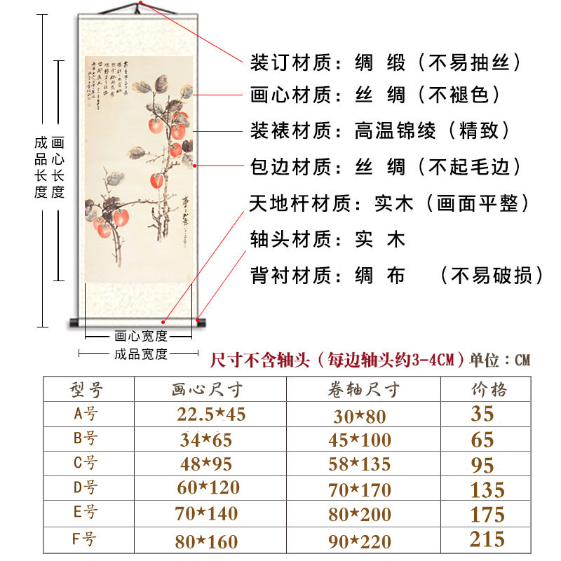 张大千事事如意中式装饰画国画餐厅挂画客厅办公室卷轴背景墙挂画,家居饰品,现代装饰画,淘宝优惠券,粉丝福利购,淘宝优惠卷