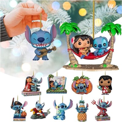 34 Style Christmas Pendant  Stitch Action Figure Xmas Tree D