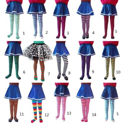 Halloween Cosplay Children Stripe Pantyhose Stockings Baby B