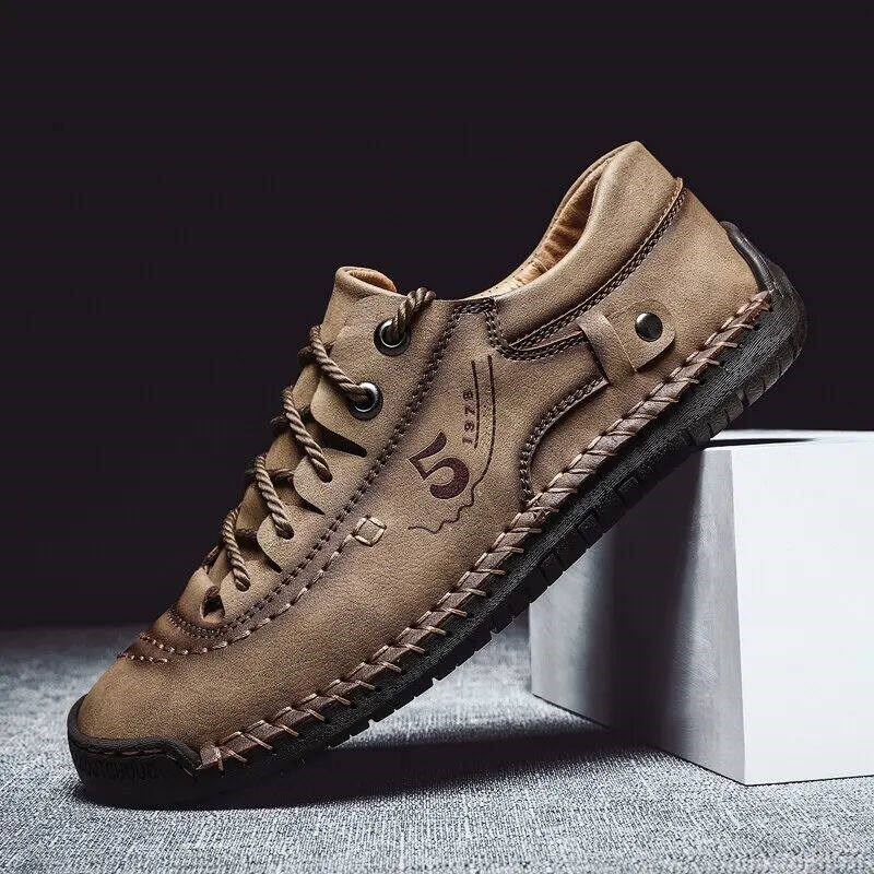 New Men Leather Casual Shoes Outdoor Comfortable High Qualit - 实物图