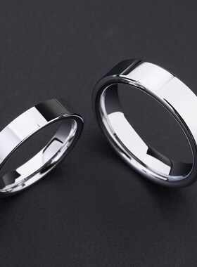 High Polished Silver Color Tungsten Wedding Rings for Couple