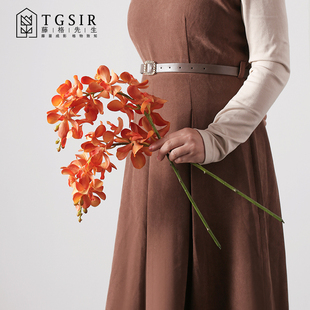 千代兰仿真花客厅电视柜花瓶插花装饰摆饰假花手捧花造景配材兰花