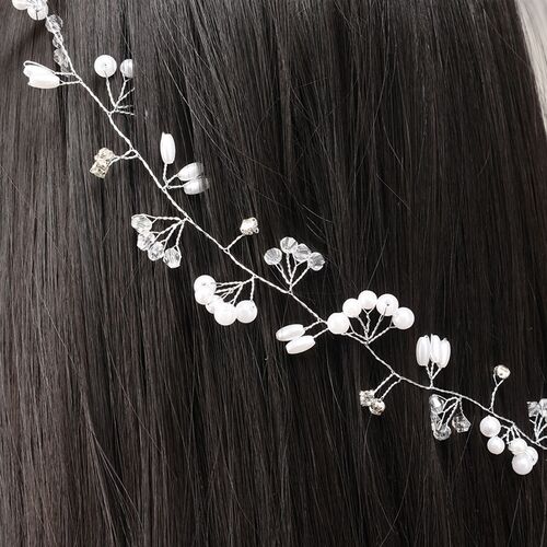 Western Wedding Fashion Headdress for Pearl Crystal Bride Ha