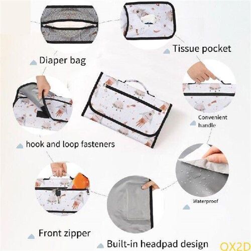QX2D Baby Diaper Changing Pad Printed Pattern Change Mat