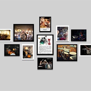 摇滚音乐鼓手海报 琴行架子鼓乐队酒吧壁画无框画装饰画挂画