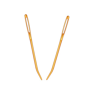 2pcs Aluminum Bent Tip Tapestry Darning Knitting Needles Nee