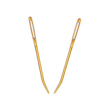 2pcs Aluminum Bent Tip Tapestry Darning Knitting Needles Nee