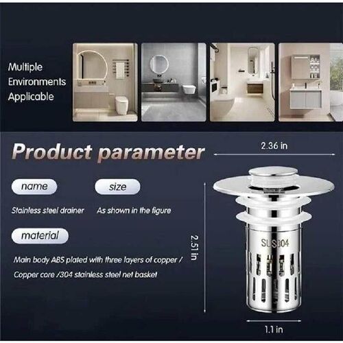 Pop-Up Anti-Clogging Floor Drain Drain Plug Multifunctional
