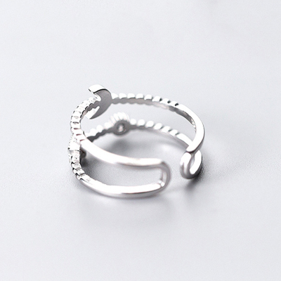 Simple Fashion Opening Ring For Women Retro Minimalist Doubl