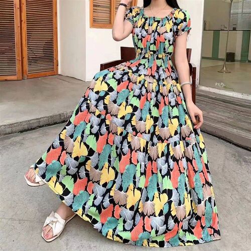 French Romantic Print Bohemian Chic Floral Long Dress